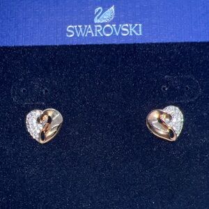 Swarovski Rose Gold Heart Earrings